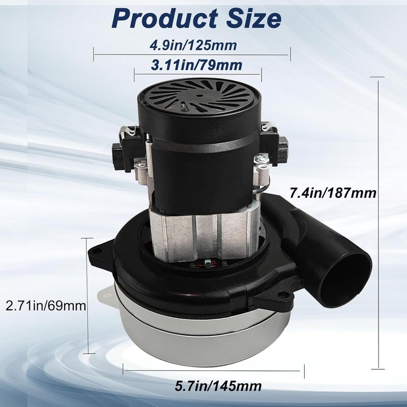 ZGTools 116472-13/116472-00 Vacuum Motor, Electric Vacuums Pump Blower Motor for ametek Lamb, 120V 2-Stage Central Vacuum Motor Blower Replacement for Vacuum Cleaner, Shop vac Motors for Industrial Cleaning - Image 3